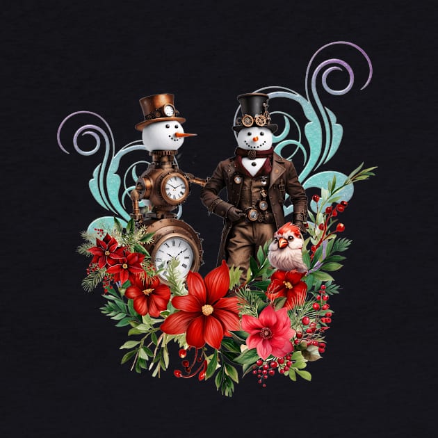 What could be more romantic than a steampunk  snowman and steampunk snowwoman by Nicky2342